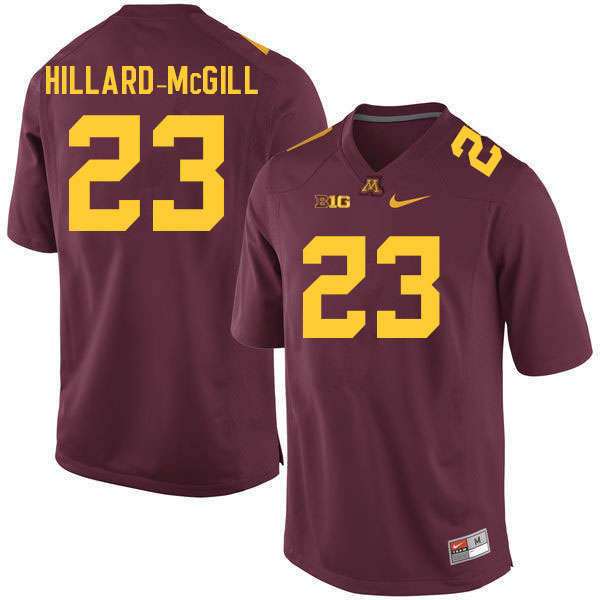 Men #23 Dylan Hillard-McGill Minnesota Golden Gophers College Football Jerseys Sale-Maroon